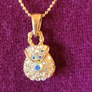 NWT necklace with sparkly purse bag charm